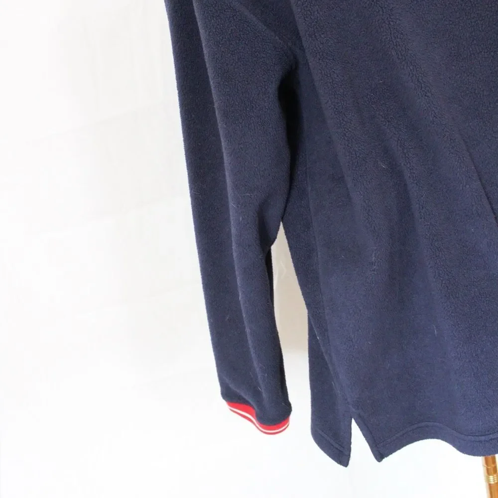 Tommy Hilfiger 2000s Men's Long Sleeve Fleece Crew Sweatshirt Washed Navy Small